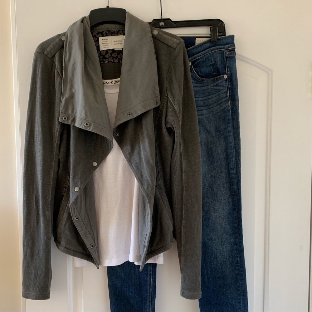 Anthro Saturday Sunday Gray Tavi Moto Jacket